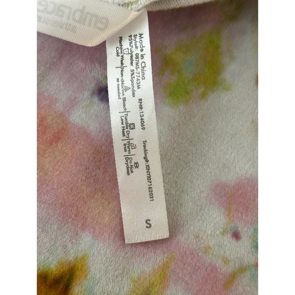 Embrace Life Athleisure Multicolor Cropped Long Sleeve Velour Top Size Small - Picture 3 of 4